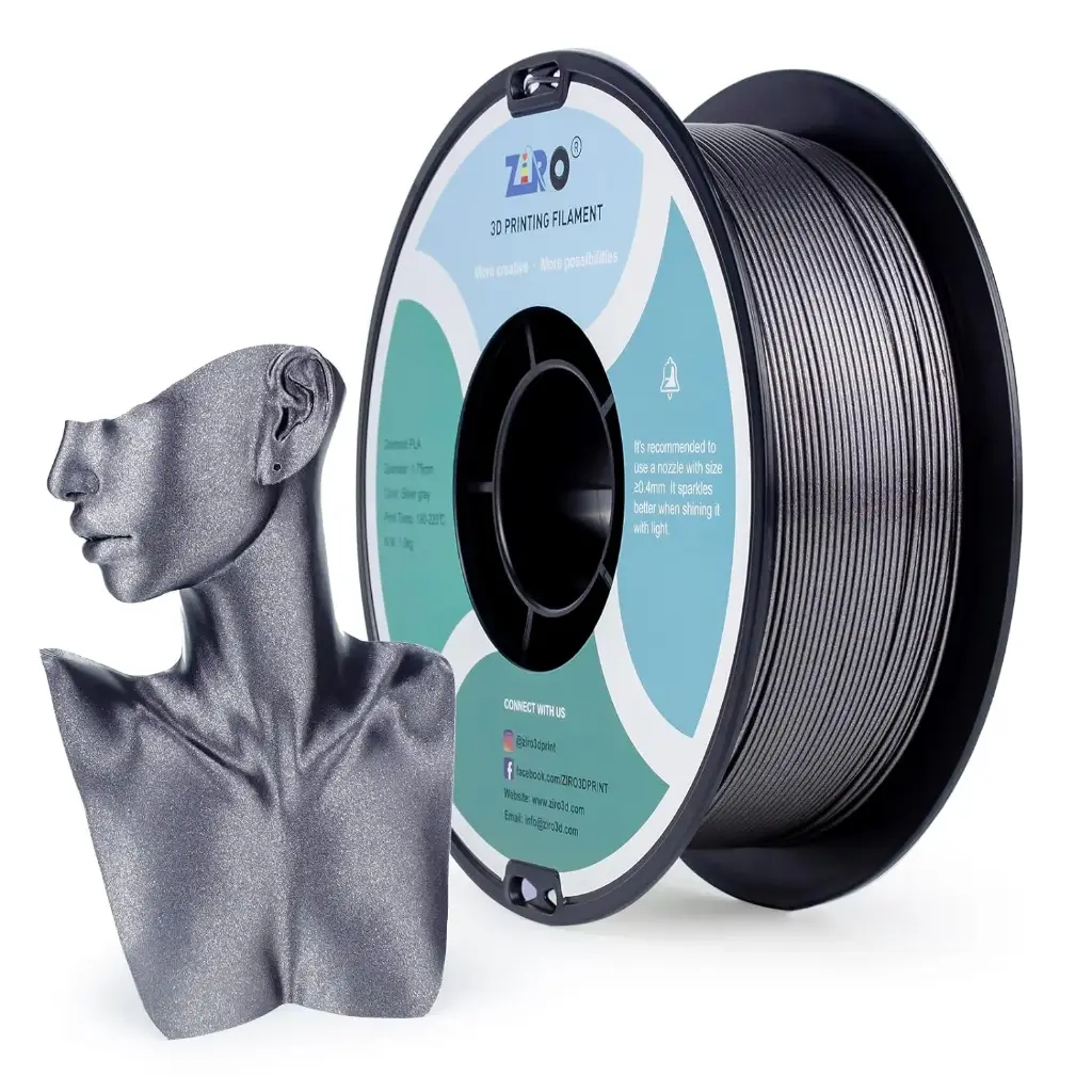 Ziro Diamond PLA Silver Gray- 1KG 1.75MM